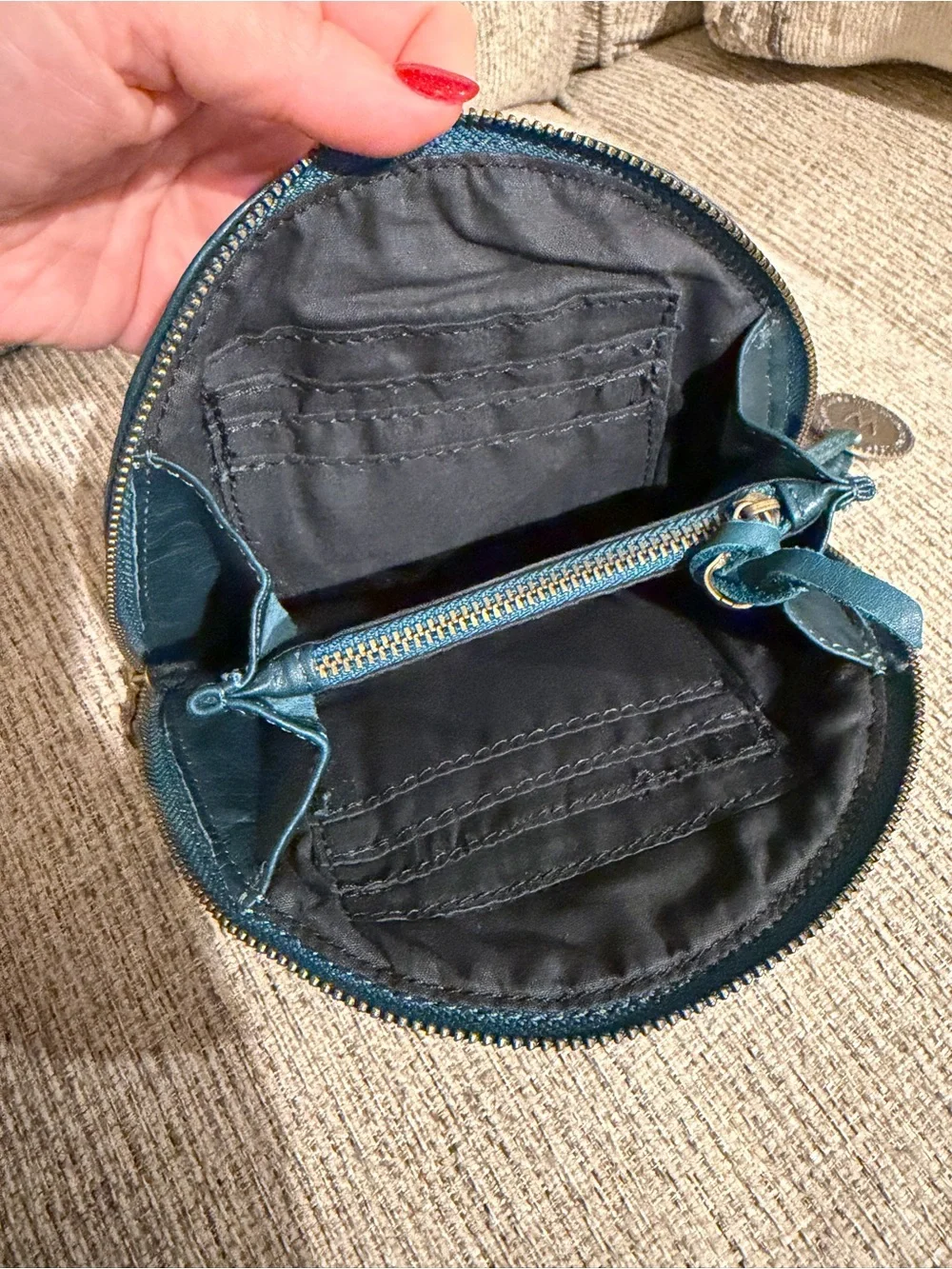 Wanderers Travel Co Liliana Wallet Azzurra Teal Full Grain Leather EUC